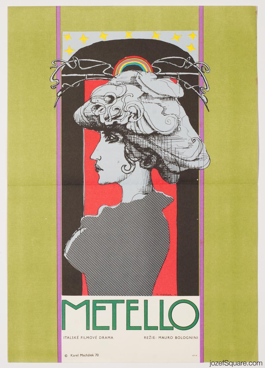 Metello Movie Poster, Italian Cinema, 70s Artwork