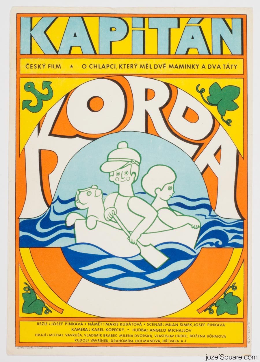 Children's Movie Poster, Captain Korda, Olga Starkova, 1970s Graphic Design