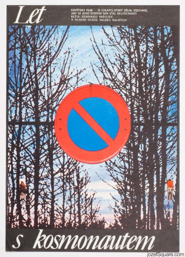 Flight With Astronaut Movie Poster, Milan Grygar 80s Artwork