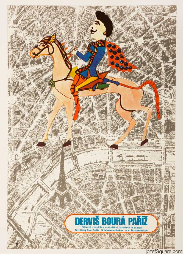 Darvish Explodes Paris Movie Poster, Illustrated Poster Art