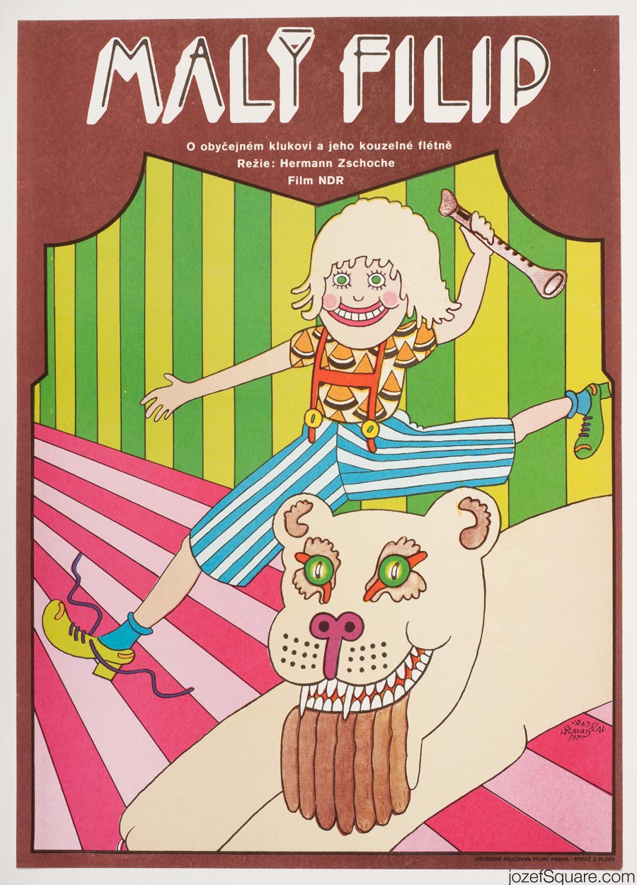 Phillip the Small Movie Poster, 70s Illustrated Kids Poster