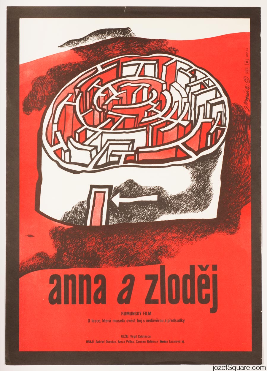 Movie Poster, Anna and the Thief, Jan Ungrad, 80s Cinema Art