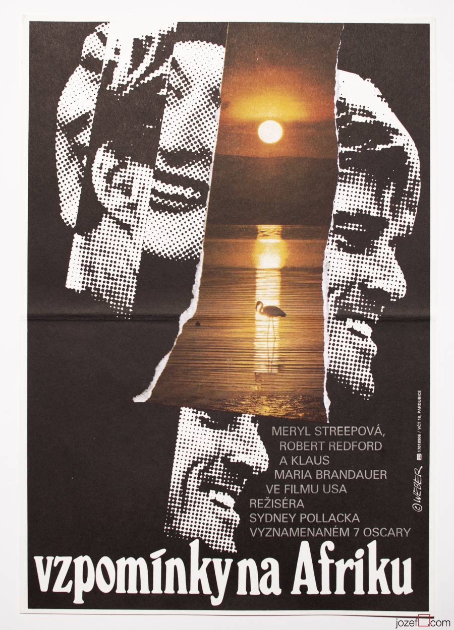 Out of Africa, Movie Poster, Meryl Streep, Jan Weber, 80s Cinema Art