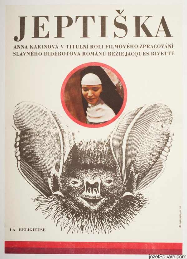 The Nun Movie Poster, Anna Karina, 60s Poster Art