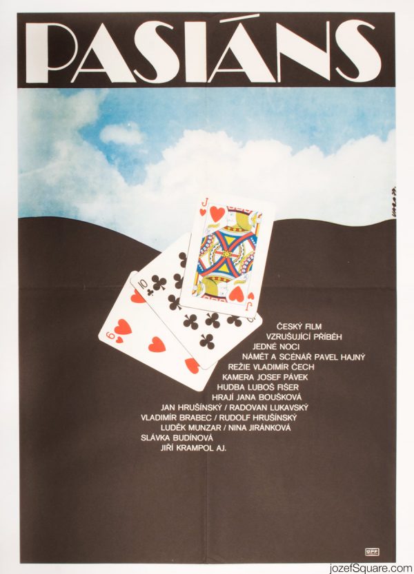 Pasiáns Movie Poster, 70s Artwork , Karel Vaca