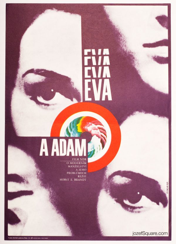 Movie Poster, Eva and Adam, Karel Vaca, 70s Poster Art