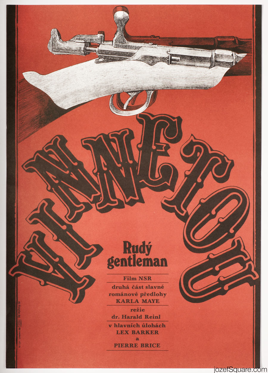 Winnetou Movie Poster, Red Gentleman, 1980s Western Cinema Art