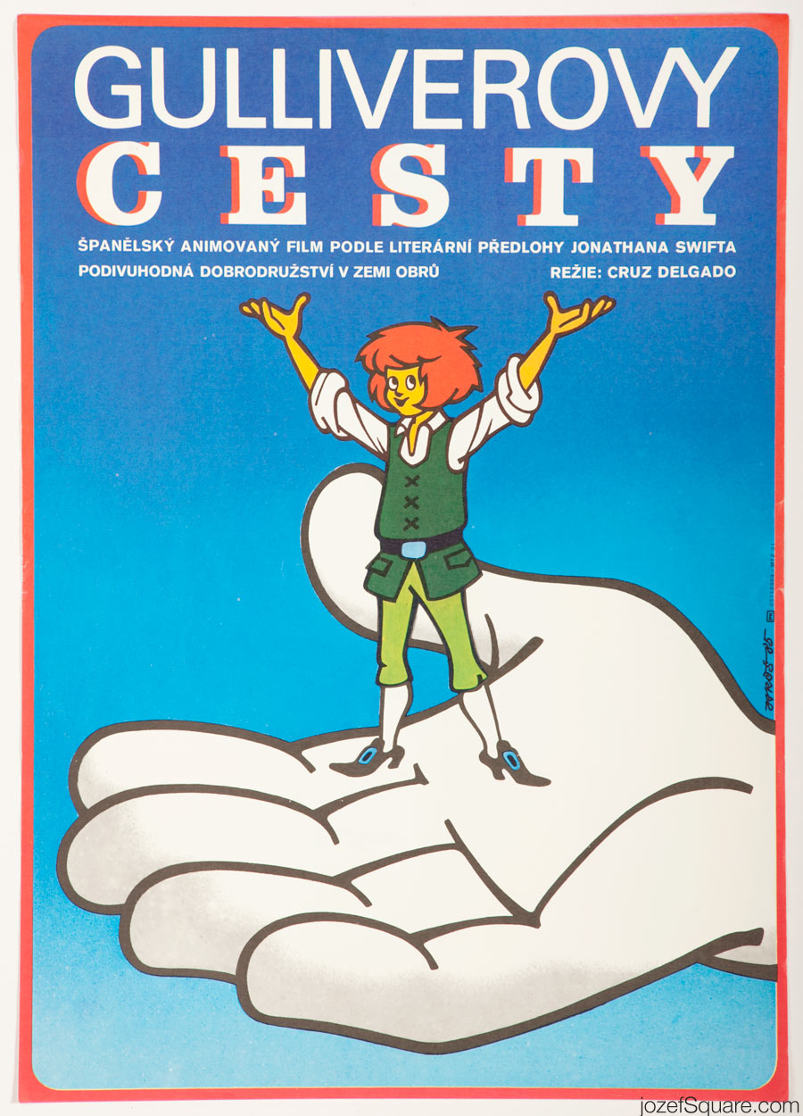 Gulliver's Travels Movie Poster, 80s Kids Poster Art