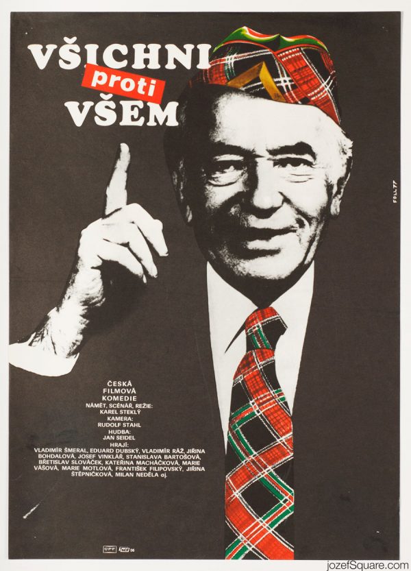 All Against All Movie Poster, 70s Poster Art, Czechoslovakia