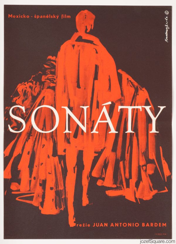 60s Cinema Poster, Sonatas, Minimalist Artwork