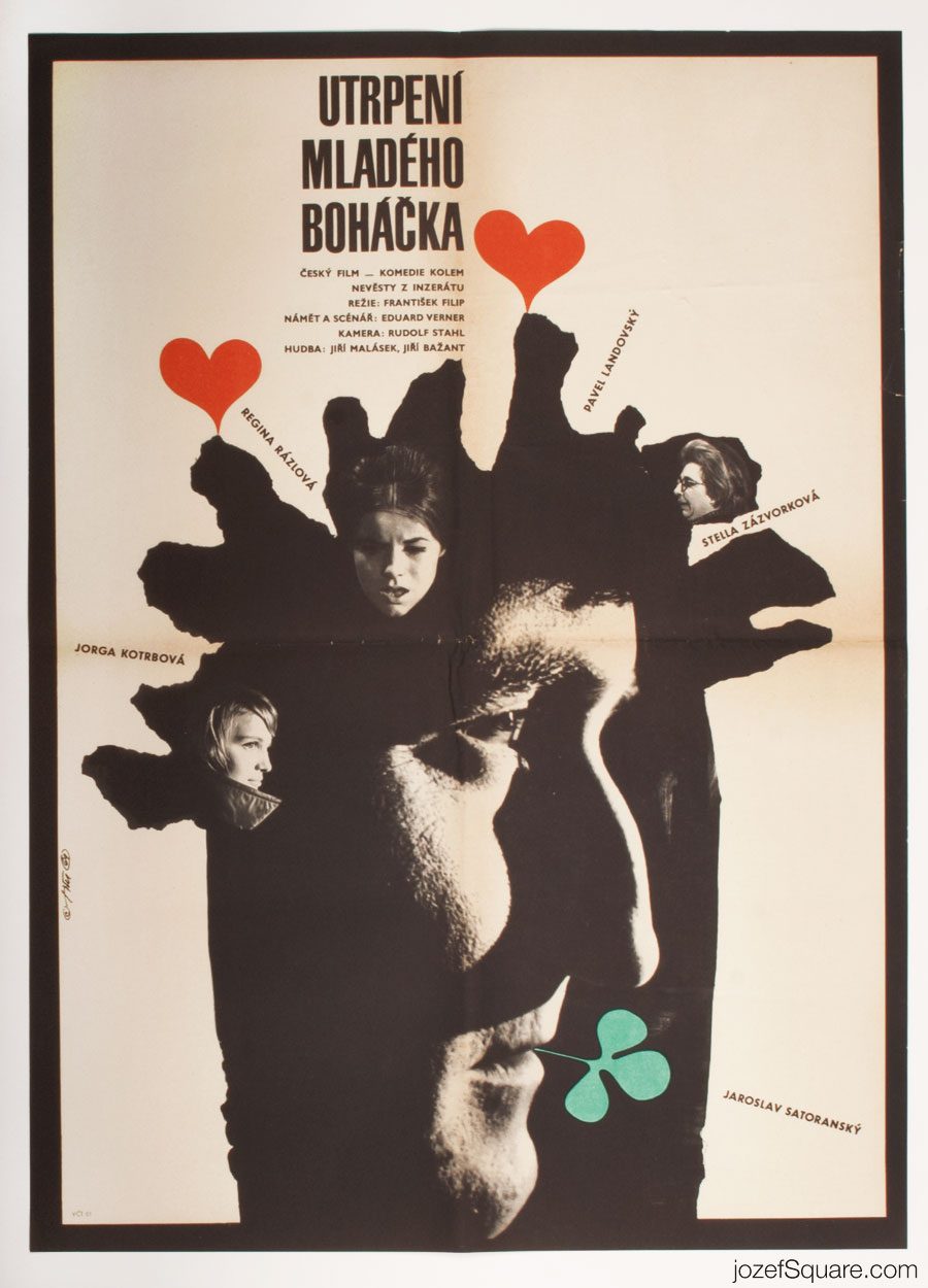 Young Bohaceks Sufferings Movie Poster, 60s Poster Art