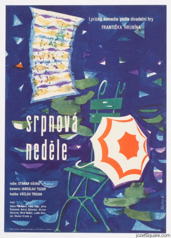 Karel Teissig, August Sunday, 60s Cinema Poster