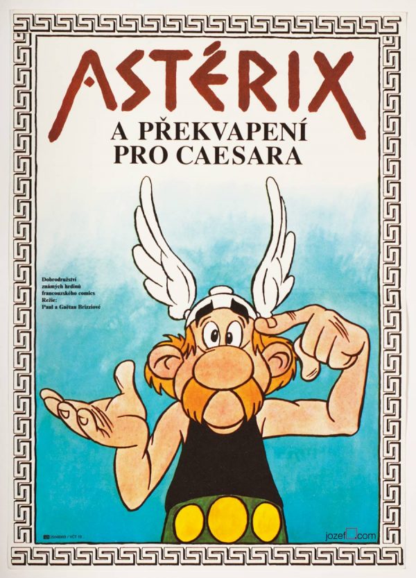 Asterix and Caesar Movie Poster, 80s Kids Poster Art