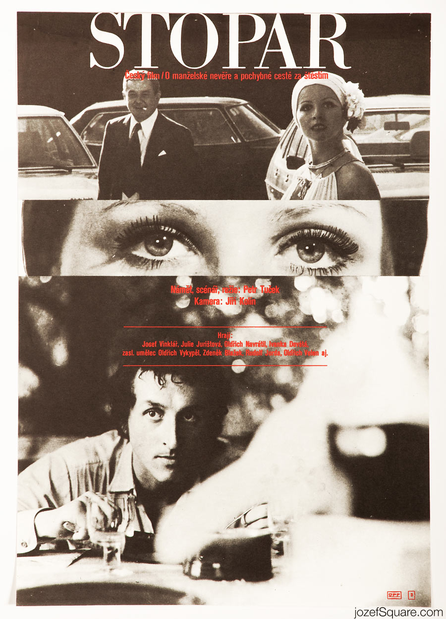 Movie Poster, The Hitchhiker, 70s Montage Design, Milan Grygar