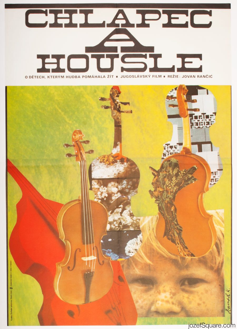 Movie Poster, The Boy And the Violin, 70s Cinema Art