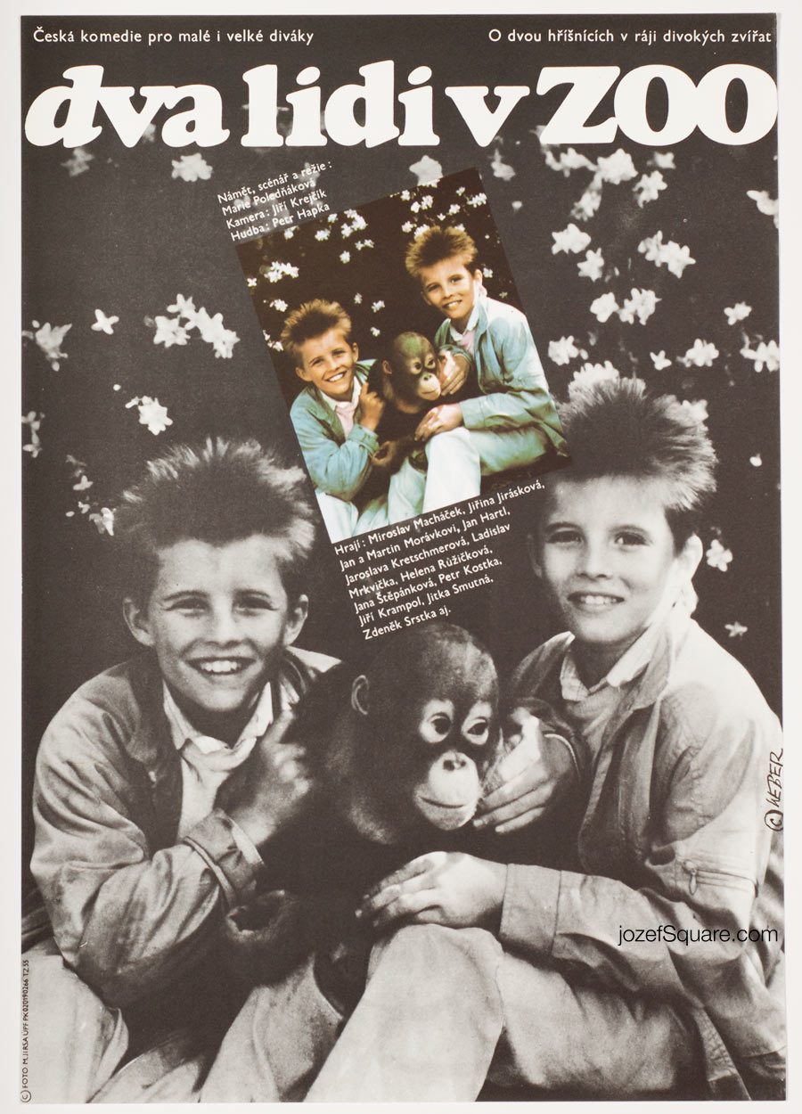 Kids Movie Poster, Twins at the Zoo, Jan Weber