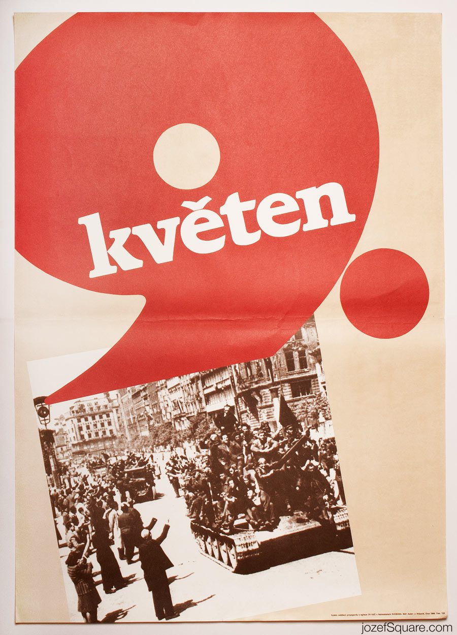 Propaganda Poster, Ninth of May, 80s Czechoslovakia