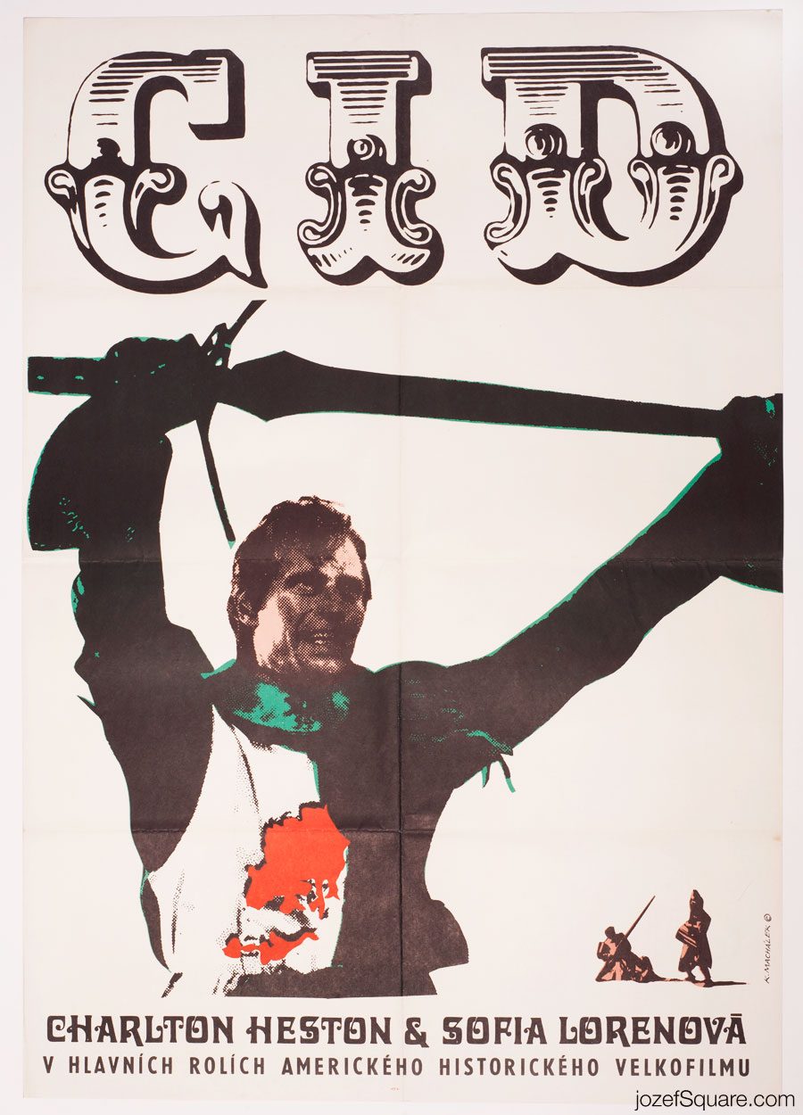 Movie Poster El Cid, Karel Machalek, 60s Cinema Art