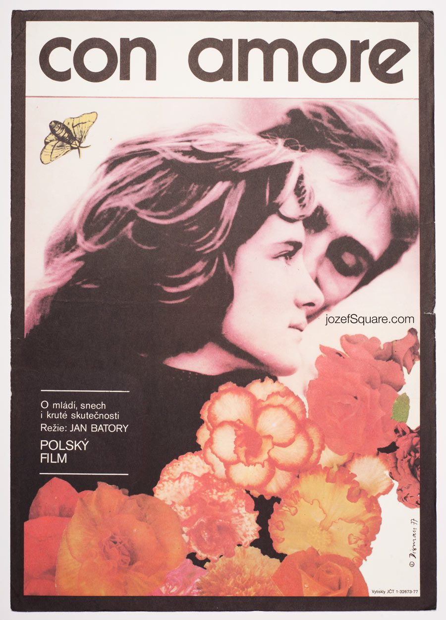 Con Amore Movie Poster, 70s Cinema Art
