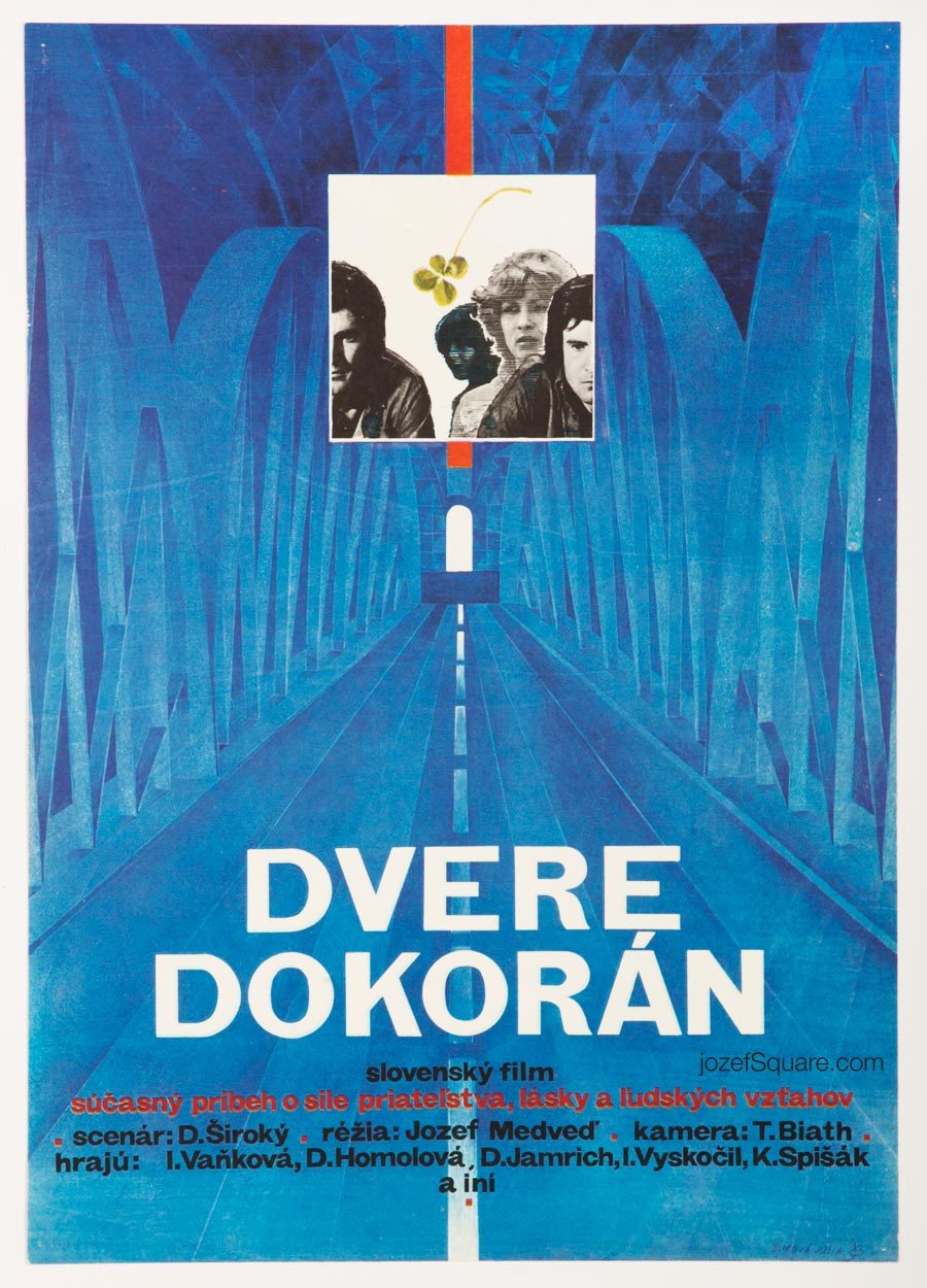 Movie Poster, Doors Wide Open, 1970s Illustrated Cinema Art