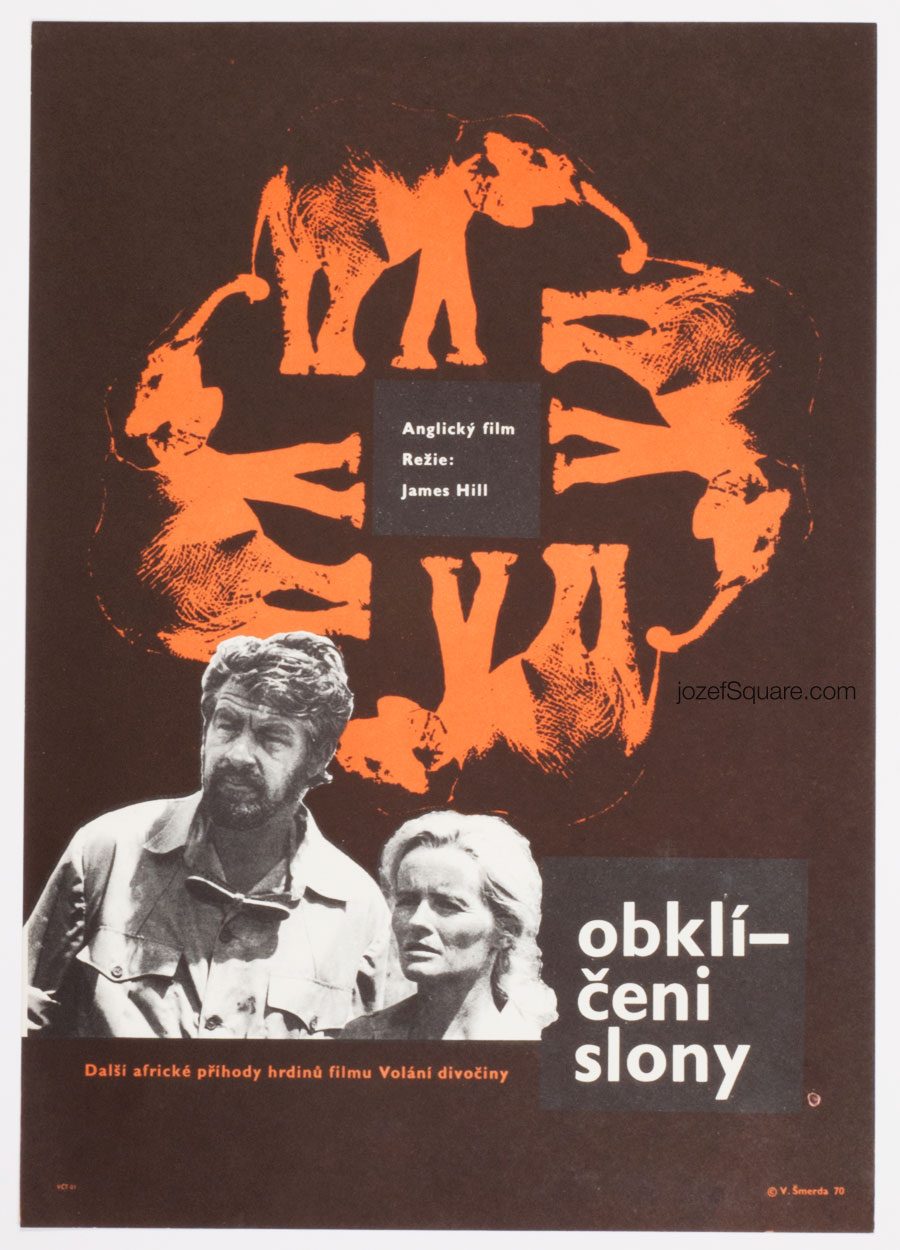 Movie Poster, An Elephant Called Slowly, 70s Cinema Art