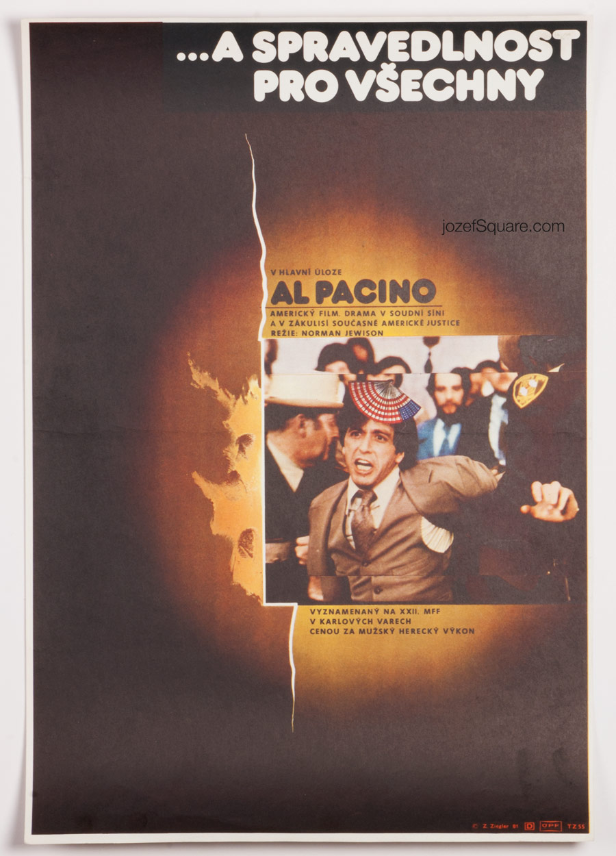 Movie Poster, And Justice For All, Al Pacino, 70s Cinema