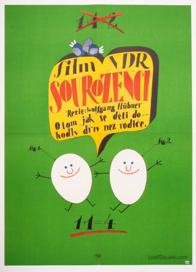 Childrens Movie Poster, Siblings, 70s CInema Art