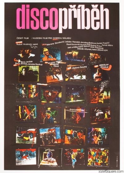 80s Movie Poster, Disco Story, Illustrated Cinema Art