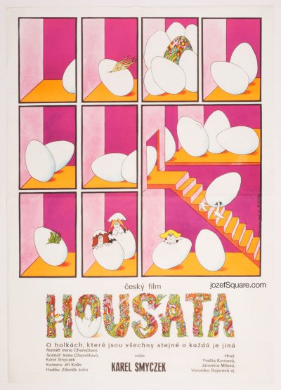 Movie Poster, Goslings, 70s Illustrated Cinema Art