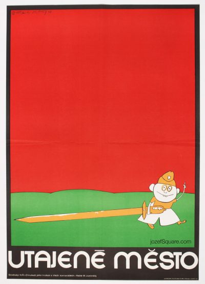 Kids Movie Poster, Vratislav Hlavatý, 70s Illustrated Cinema Art