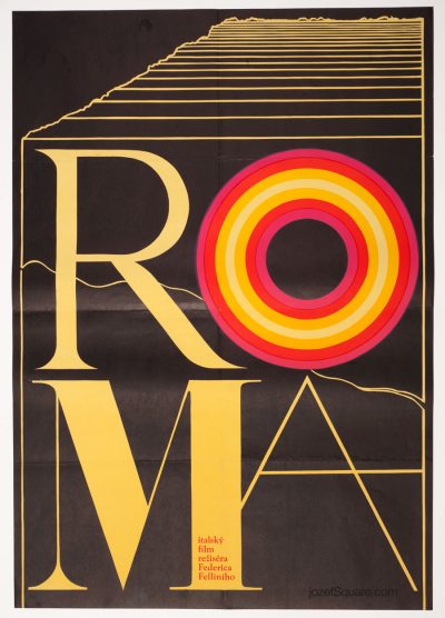 Roma Movie Poster, Federico Fellini, 70s Cinema Art