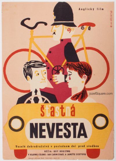 Movie Poster, Happy Is the Bride, 60s Cinema Art