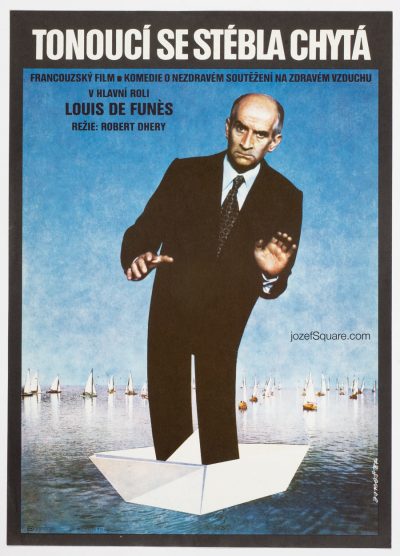 Little Bather movie poster, Louis de Funès, 1980s Cinema Art