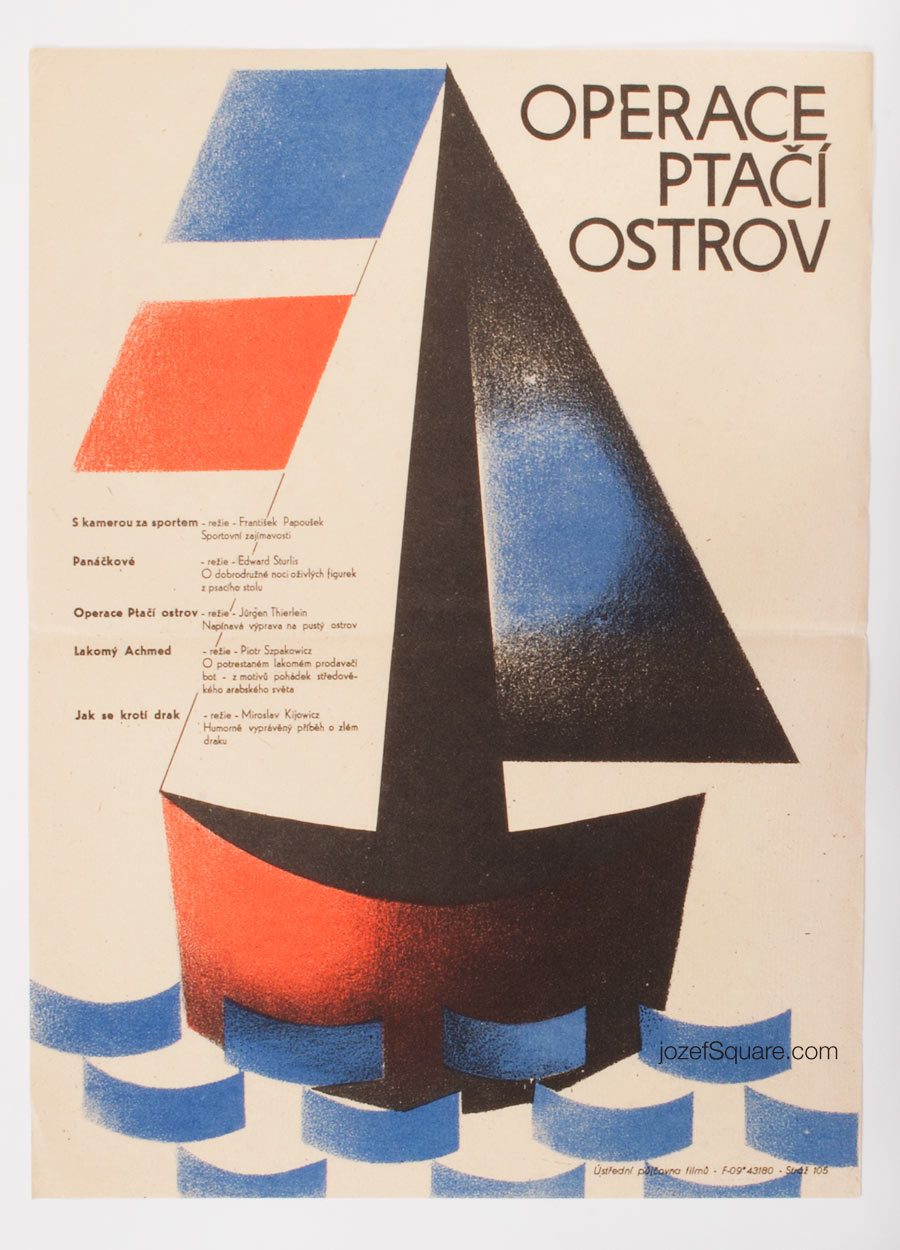 Kids Movie Poster, Operation Bird Island, 60s Cinema Art
