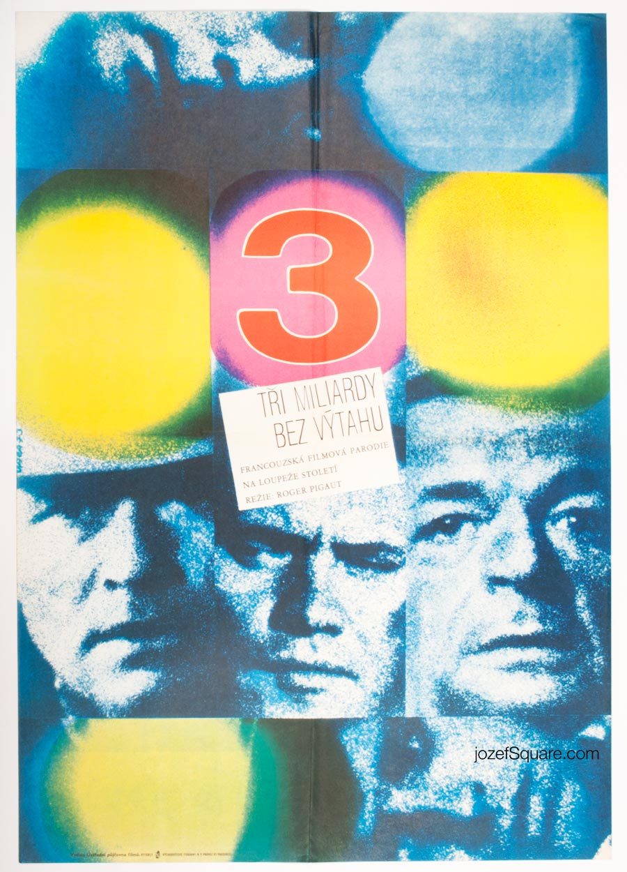 Movie Poster 3000 Million Without an Elevator, 70s Cinema, Abstract Art