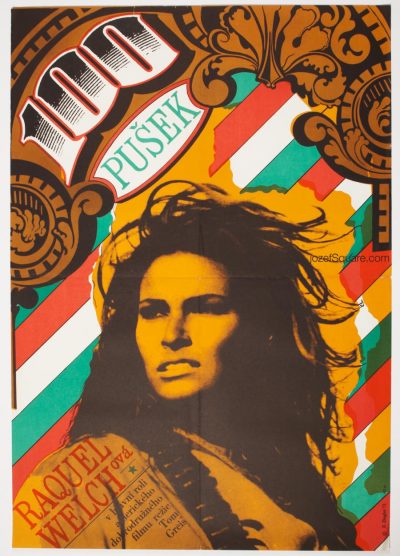 100 Rifles Movie Poster, Wester Cinema Art, Raquel Welch