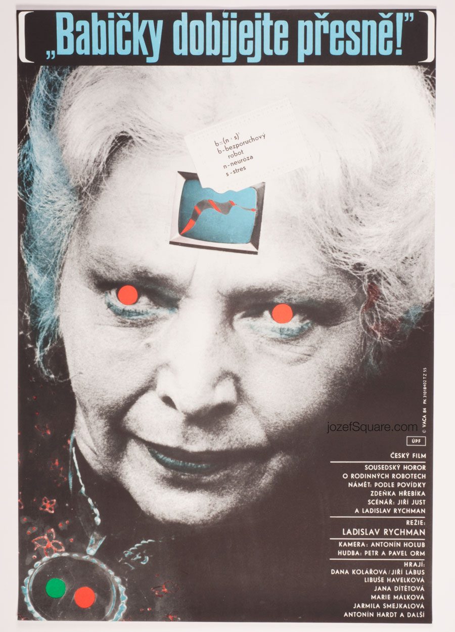 Movie Poster, Recharge Your Grandmothers on Time, 80s Cinema Art