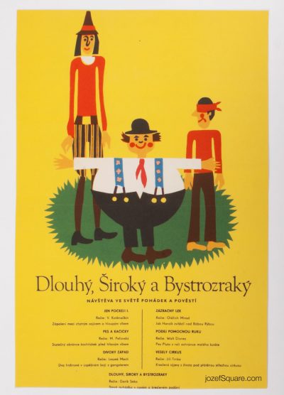 Kids Movie Poster, Tall, Wide and Shortsighted, 70s Cinema Art