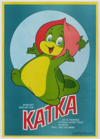 Kids Movie Poster, Katy Caterpillar, 80s Cinema Art