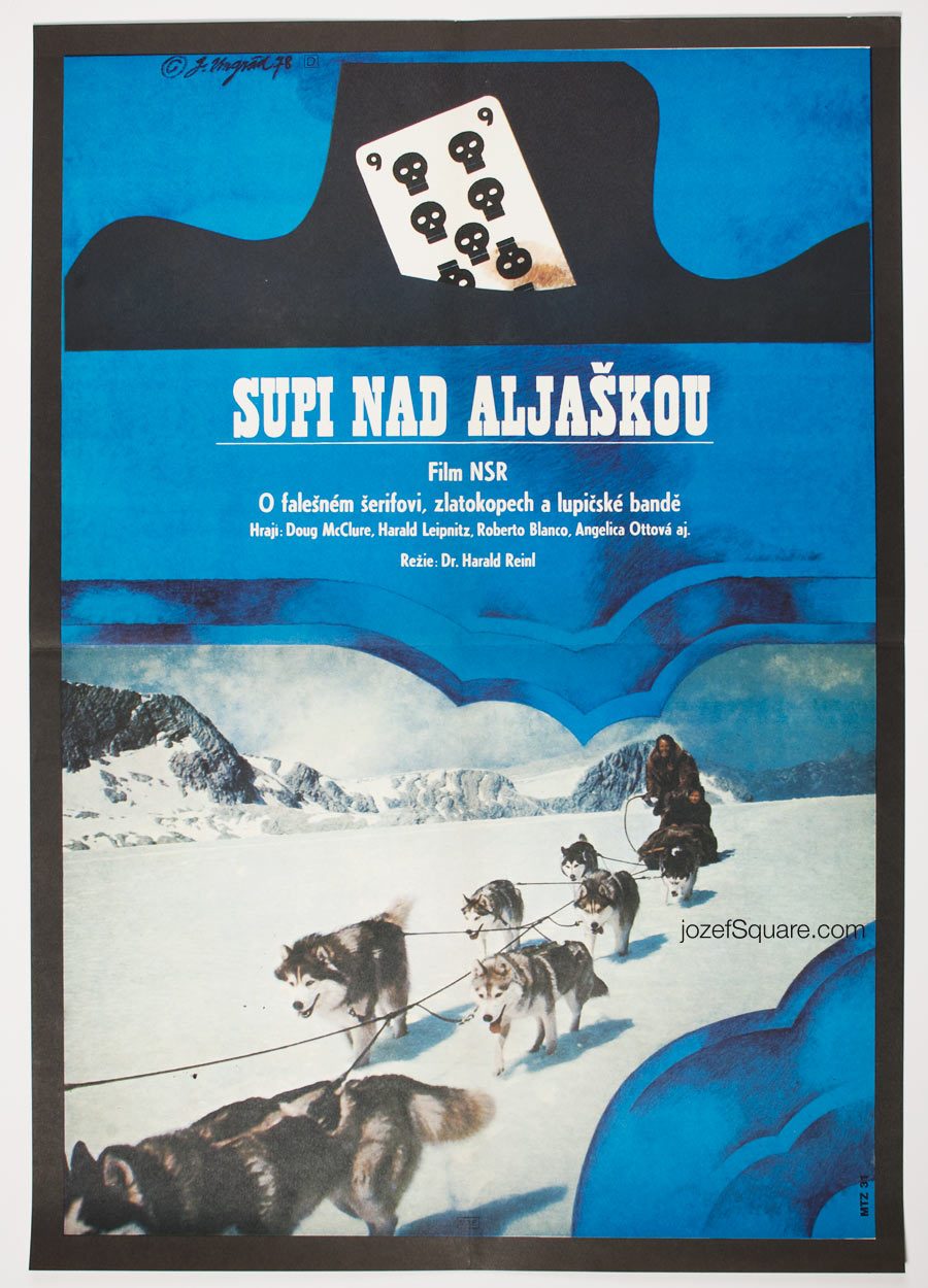 Movie Poster, Hell Hounds of Alaska, 70s Cinema Art