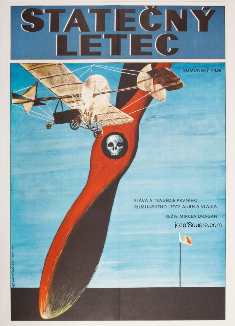 Movie Poster, The Daring Pilot Aurel Vlaicu, 80s Cinema Art