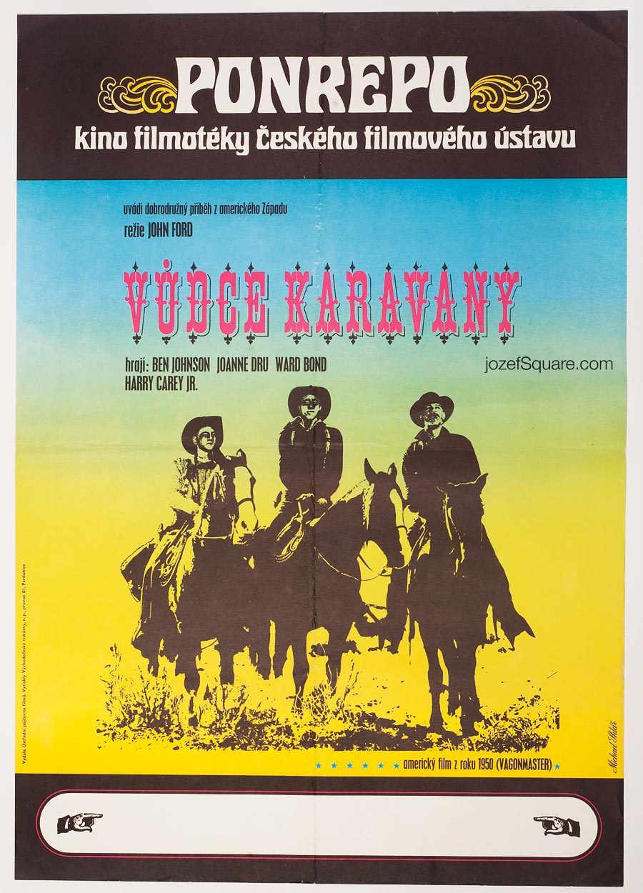 Wagon Master Movie Poster, Vintage Western Cinema Art