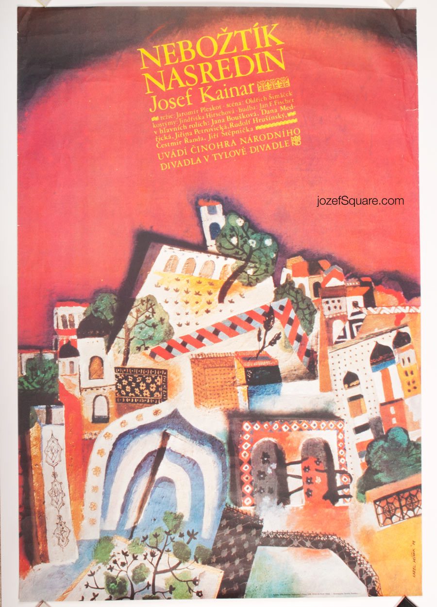 Theatre Poster, Deceased Nasredin, Karel Misek