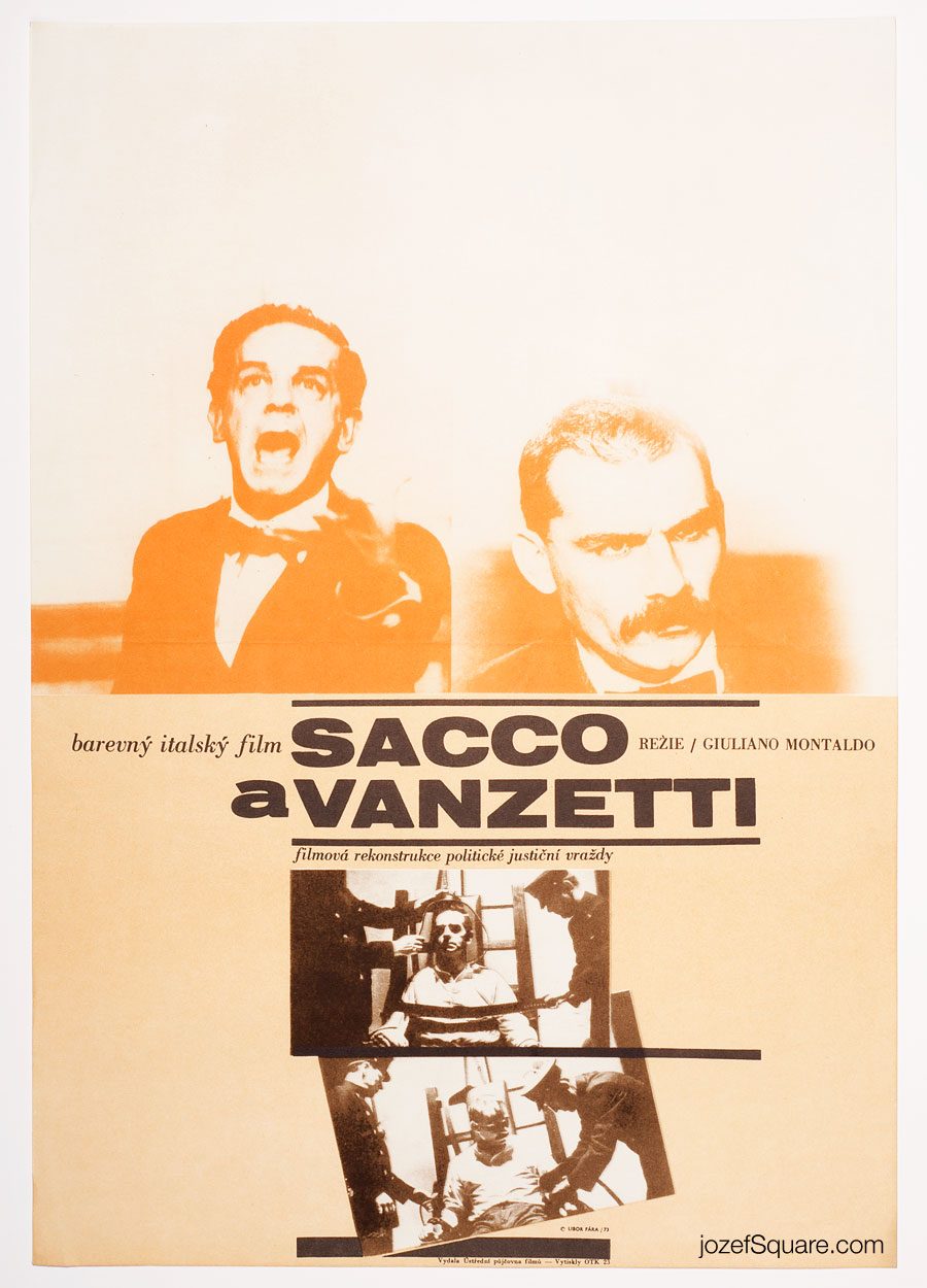 Sacco and Vanzetti Movie Poster, 70s Cinema Art