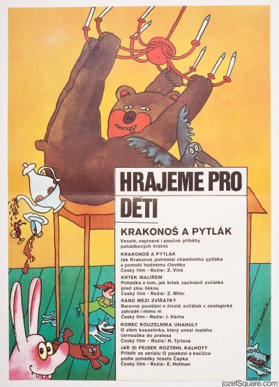 Kids Movie Poster, Old Nip and the Poacher, Vratislav Hlavaty