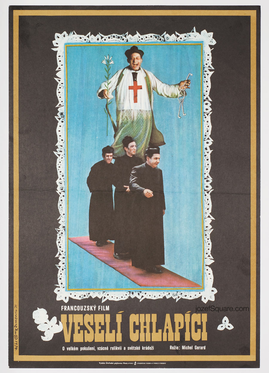 Movie Poster, Happy Fellows, 70s Cinema Art