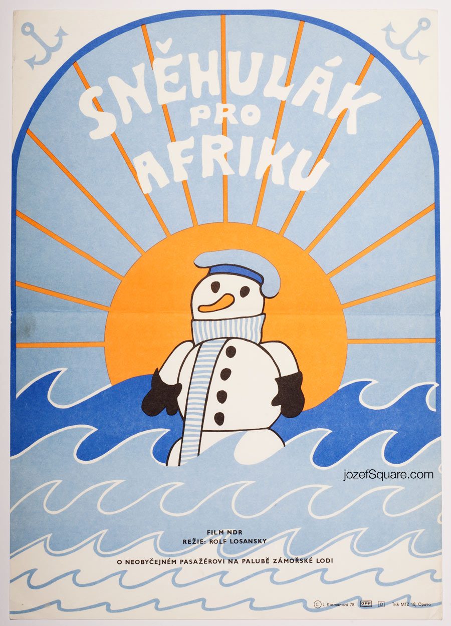 Movie Poster, A Snowman for Africa, 70s Cinema Art