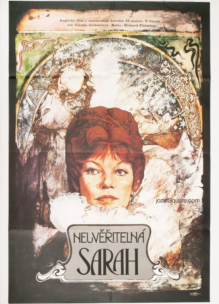 Movie Poster, The Incredible Sarah, Glenda Jackson, 70s Cinema Art