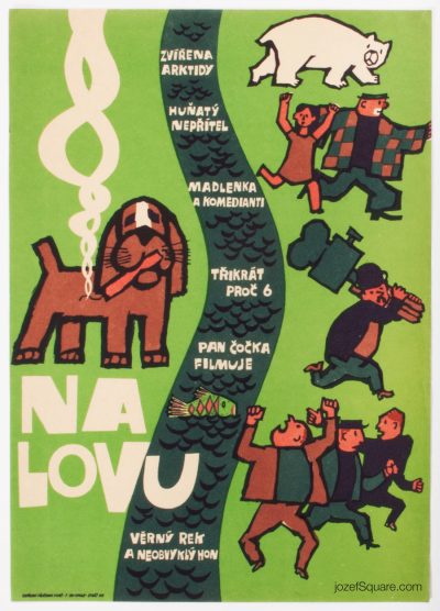 Childrens Movie Poster, On the Hunt, 60s Cinema Art