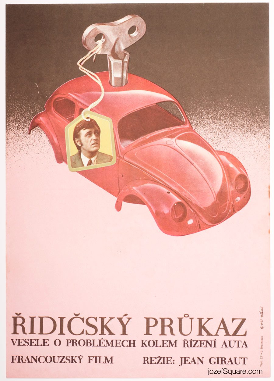 Movie Poster, Driving License, 70s Cinema Art